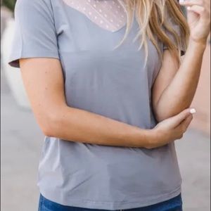 Polka dot mixed media top!